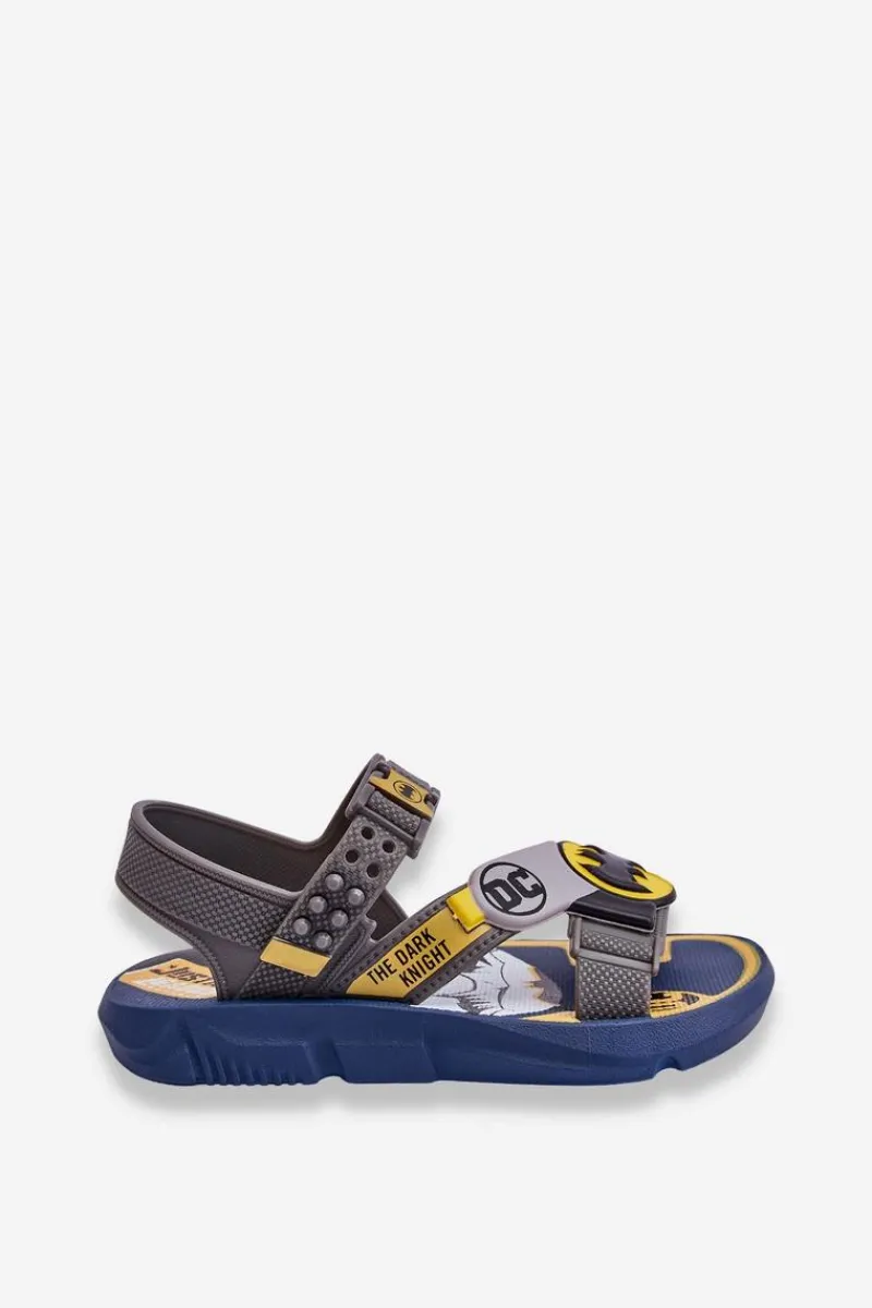 New Dziecięce Sandałki Batman Grendene Kids JJ385049 Szare Dzieci Chłopięce