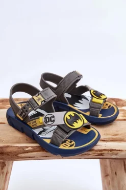 New Dziecięce Sandałki Batman Grendene Kids JJ385049 Szare Dzieci Chłopięce