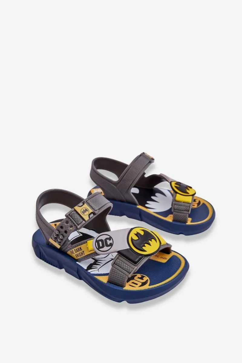 New Dziecięce Sandałki Batman Grendene Kids JJ385049 Szare Dzieci Chłopięce