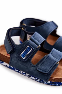 Chłopięce|Sandały Big Star></noscript>Big Star Shoes Dziecięce Sandałki Big Star JJ374117 Granatowe