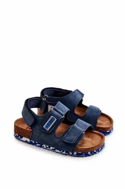 Chłopięce|Sandały Big Star></noscript>Big Star Shoes Dziecięce Sandałki Big Star JJ374117 Granatowe