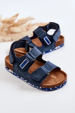 Chłopięce|Sandały Big Star></noscript>Big Star Shoes Dziecięce Sandałki Big Star JJ374117 Granatowe