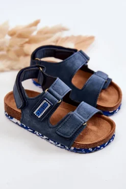 Chłopięce|Sandały Big Star></noscript>Big Star Shoes Dziecięce Sandałki Big Star JJ374117 Granatowe