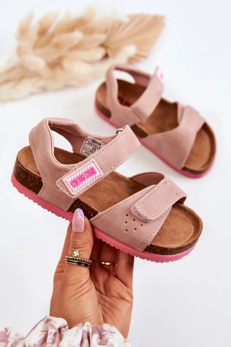 Outlet Dziecięce Sandałki Big Star JJ374121 Różowe Damskie Dziewczęce|Sandały Big Star