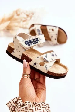 New Dziecięce Sandałki Big Star JJ374379 Białe Damskie Chłopięce|Sandały Big Star