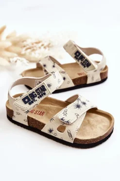 New Dziecięce Sandałki Big Star JJ374379 Białe Damskie Chłopięce|Sandały Big Star