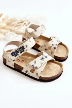 New Dziecięce Sandałki Big Star JJ374379 Białe Damskie Chłopięce|Sandały Big Star