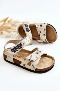 New Dziecięce Sandałki Big Star JJ374379 Białe Damskie Chłopięce|Sandały Big Star