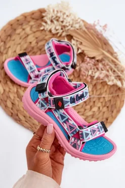 Outlet Dziecięce Sandałki LCW-24-34-2600 Różowe Dzieci Dziewczęce