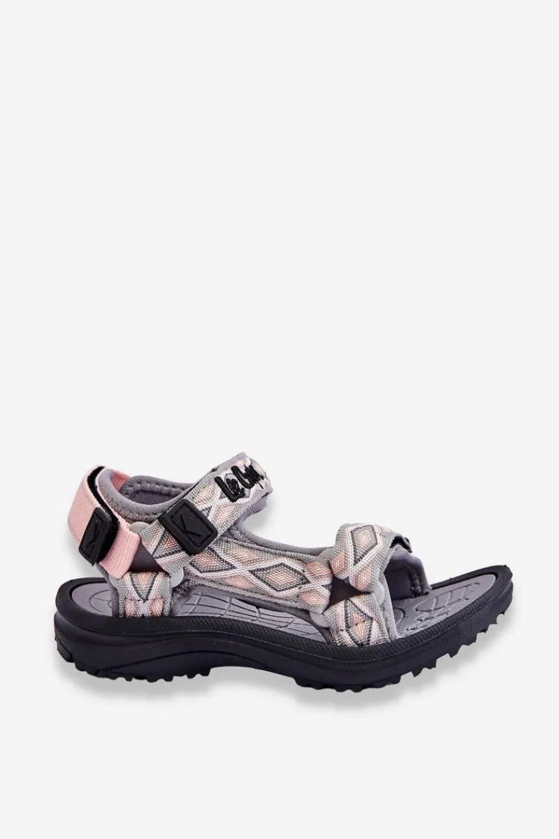 New Lee Cooper Dziecięce Sandałki LCW-23-34-1681 Szaro-Różowe