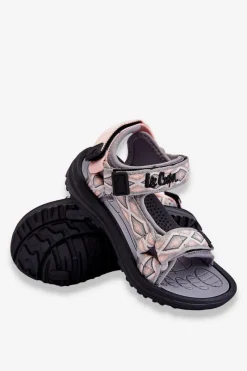 New Lee Cooper Dziecięce Sandałki LCW-23-34-1681 Szaro-Różowe