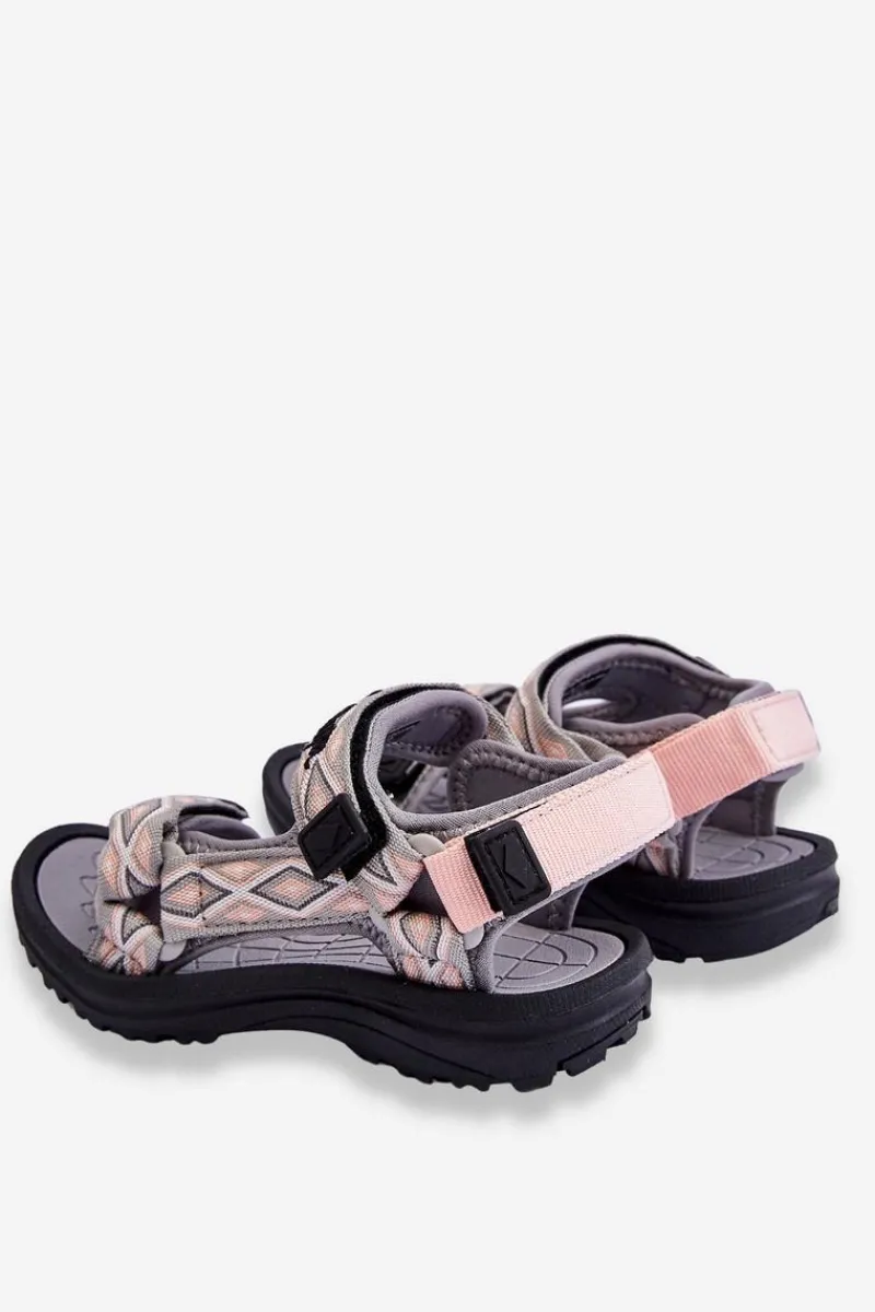 New Lee Cooper Dziecięce Sandałki LCW-23-34-1681 Szaro-Różowe