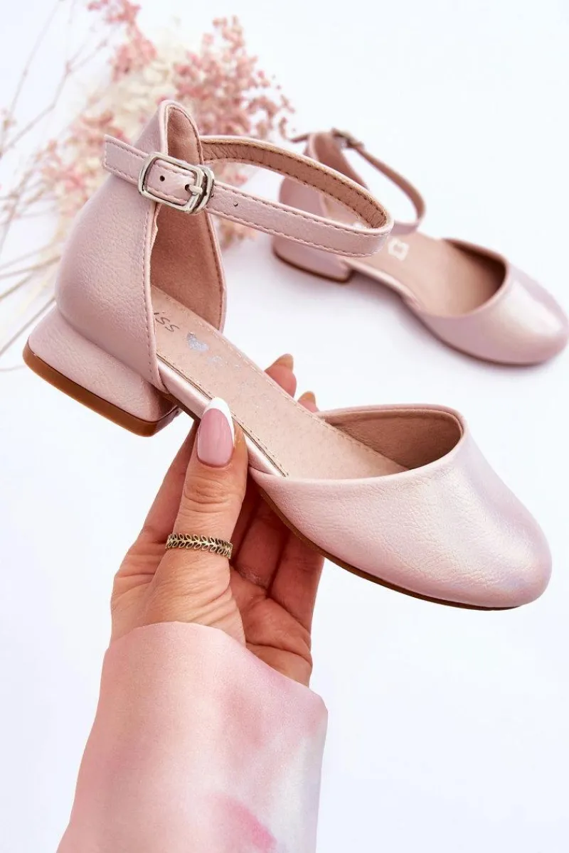 Dziewczęce>Evento Dziecięce Sandałki Na Niskim Obcasie Różowe Nelly