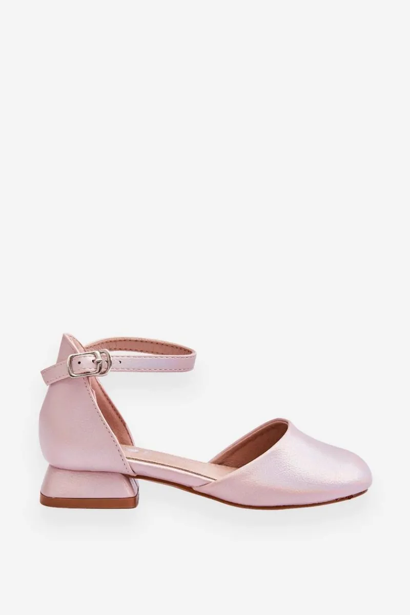 Dziewczęce>Evento Dziecięce Sandałki Na Niskim Obcasie Różowe Nelly