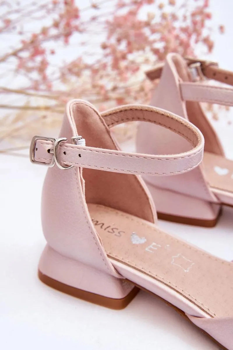 Dziewczęce>Evento Dziecięce Sandałki Na Niskim Obcasie Różowe Nelly