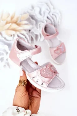 Best Dziecięce Sandałki Na Rzep Różowe My Heart Dzieci Dziewczęce