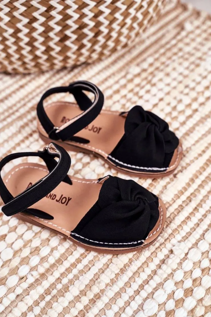 Dziewczęce>Boto Dziecięce Sandałki Na Rzep Czarne Goofy