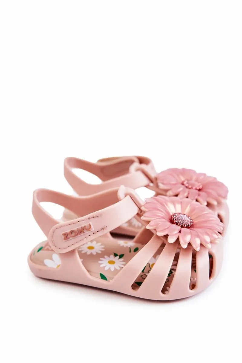 Clearance ZAXY Dziecięce Sandałki Na Rzep Pachnące JJ385032 Jasnoróżowe