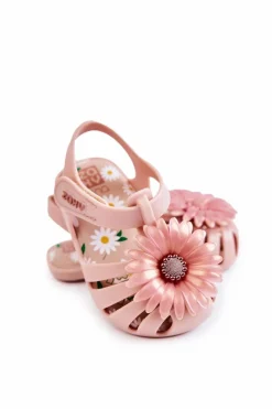 Clearance ZAXY Dziecięce Sandałki Na Rzep Pachnące JJ385032 Jasnoróżowe