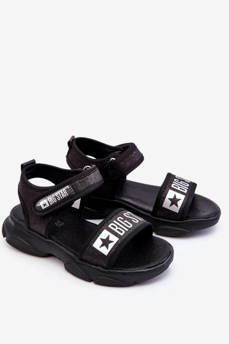 Dziewczęce>Big Star Shoes Dziecięce Sandałki Na Rzep Big Star LL374192 Czarne