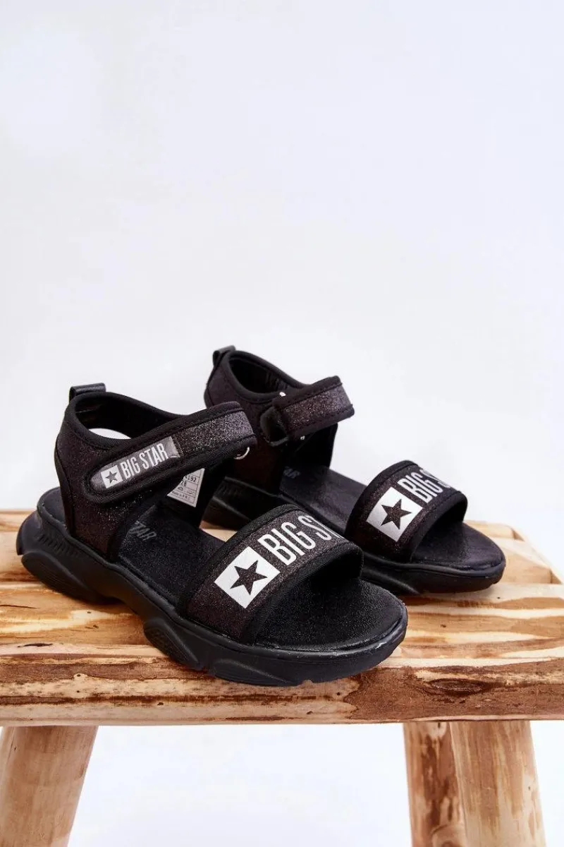 Dziewczęce>Big Star Shoes Dziecięce Sandałki Na Rzep Big Star LL374192 Czarne