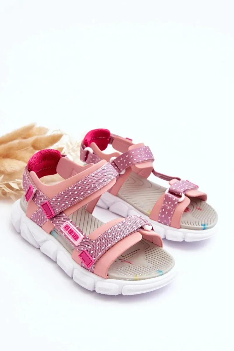 Dziewczęce|Sandały Big Star>Big Star Shoes Dziecięce Sandałki Na Rzep Big Star LL374202 Różowe Różowy