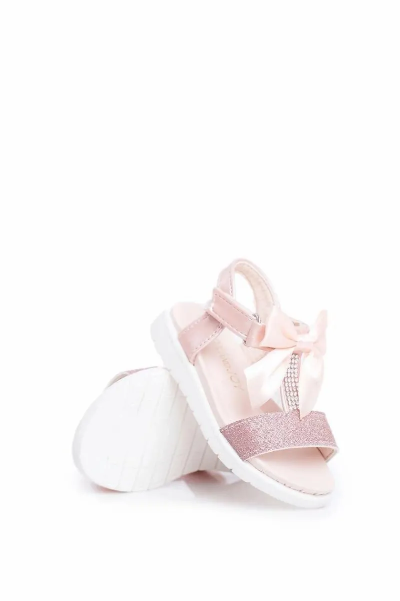 Hot Dziecięce Sandałki Na Rzepy Dla Dziewczynki Champagne Bella Dzieci Dziewczęce