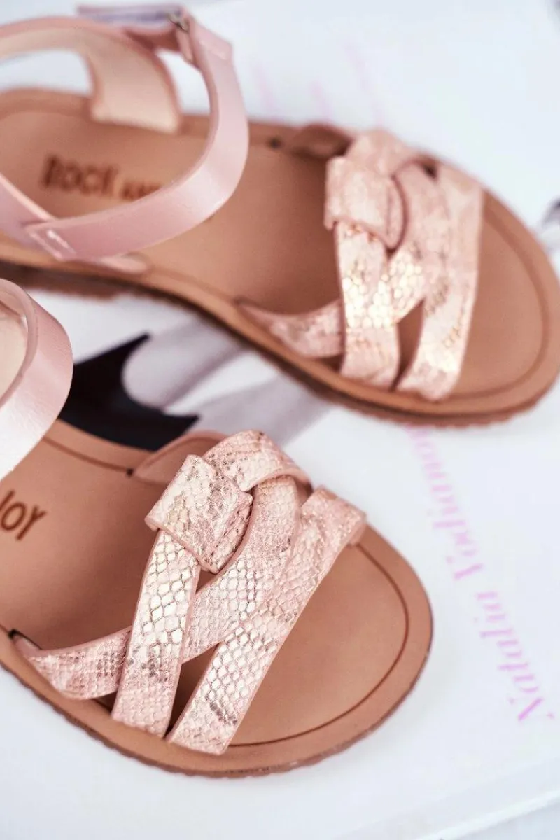 Dziewczęce>Boto Dziecięce Sandałki Na Rzepy Dla Dziewczynki Różowe Lilo