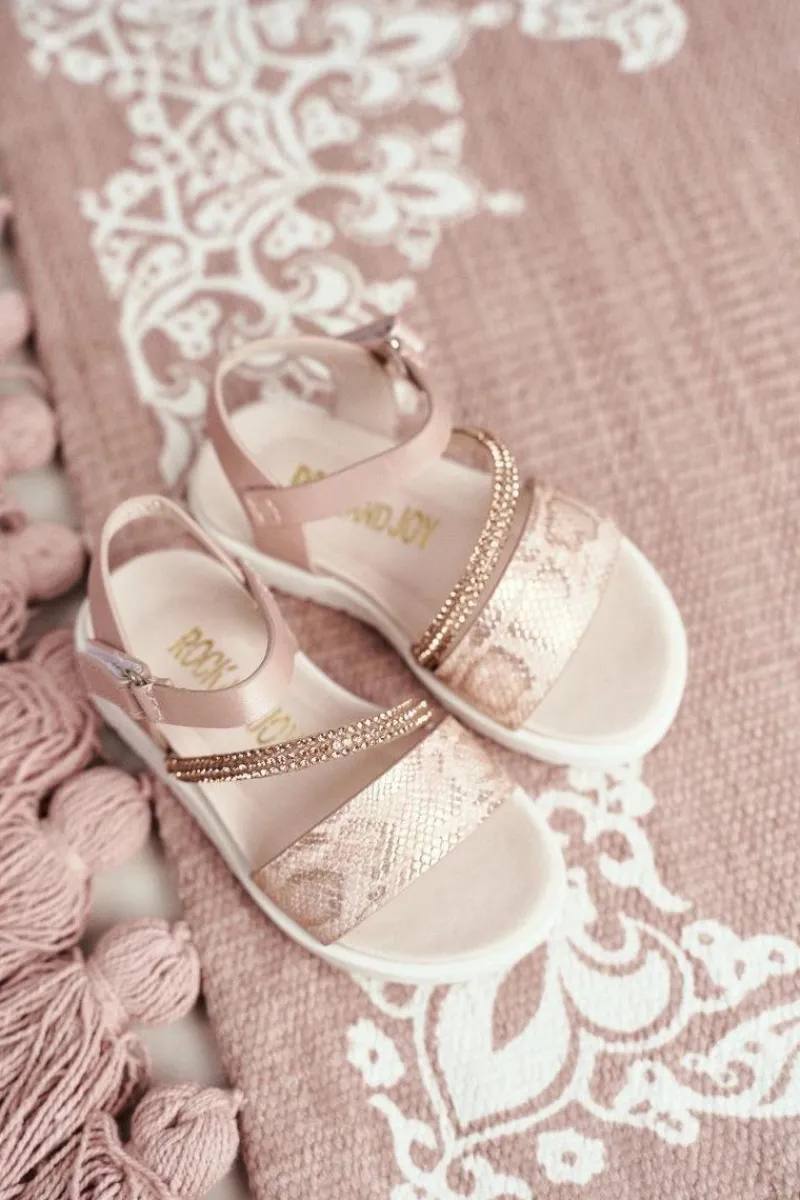 Clearance Dziecięce Sandałki Na Rzepy Dla Dziewczynki Różowe Lilo Dzieci Dziewczęce