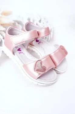 Best Evento Dziecięce Sandałki Na Rzepy Różowe Sweetheart
