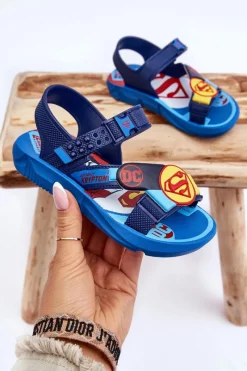Chłopięce>Boto Dziecięce Sandałki Superman Grendene Kids JJ385050 e Niebieski