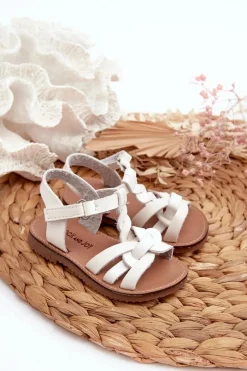 Online Dziecięce Sandałki Zapinane Na Rzep Białe Marimona Dzieci Dziewczęce