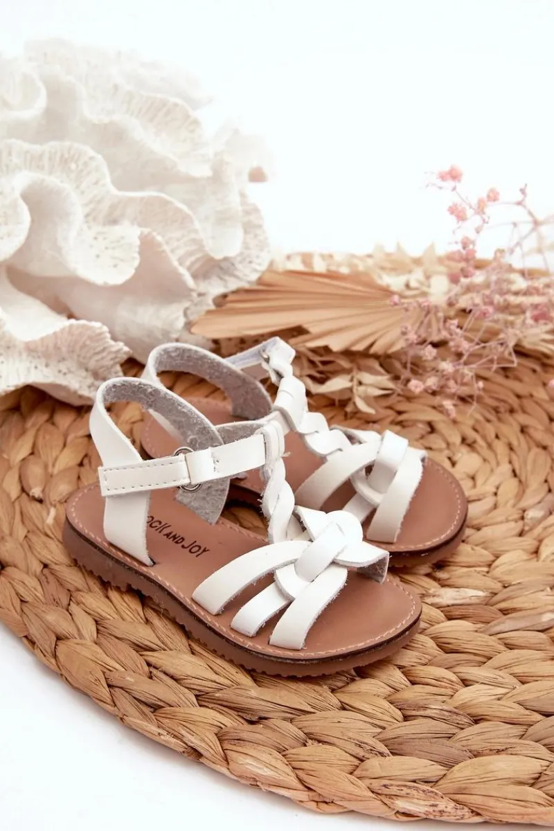 Online Dziecięce Sandałki Zapinane Na Rzep Białe Marimona Dzieci Dziewczęce