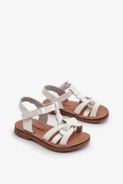 Online Dziecięce Sandałki Zapinane Na Rzep Białe Marimona Dzieci Dziewczęce