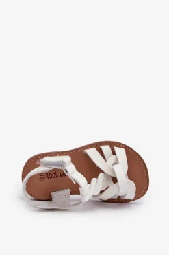 Online Dziecięce Sandałki Zapinane Na Rzep Białe Marimona Dzieci Dziewczęce