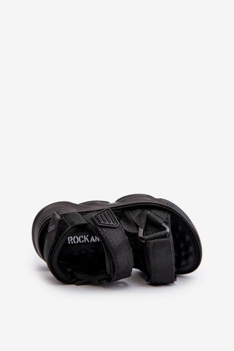 Best Dziecięce Sandałki Zapinane Na Rzepy Czarne Orretta Dzieci Chłopięce|Dziewczęce