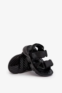 Best Dziecięce Sandałki Zapinane Na Rzepy Czarne Orretta Dzieci Chłopięce|Dziewczęce