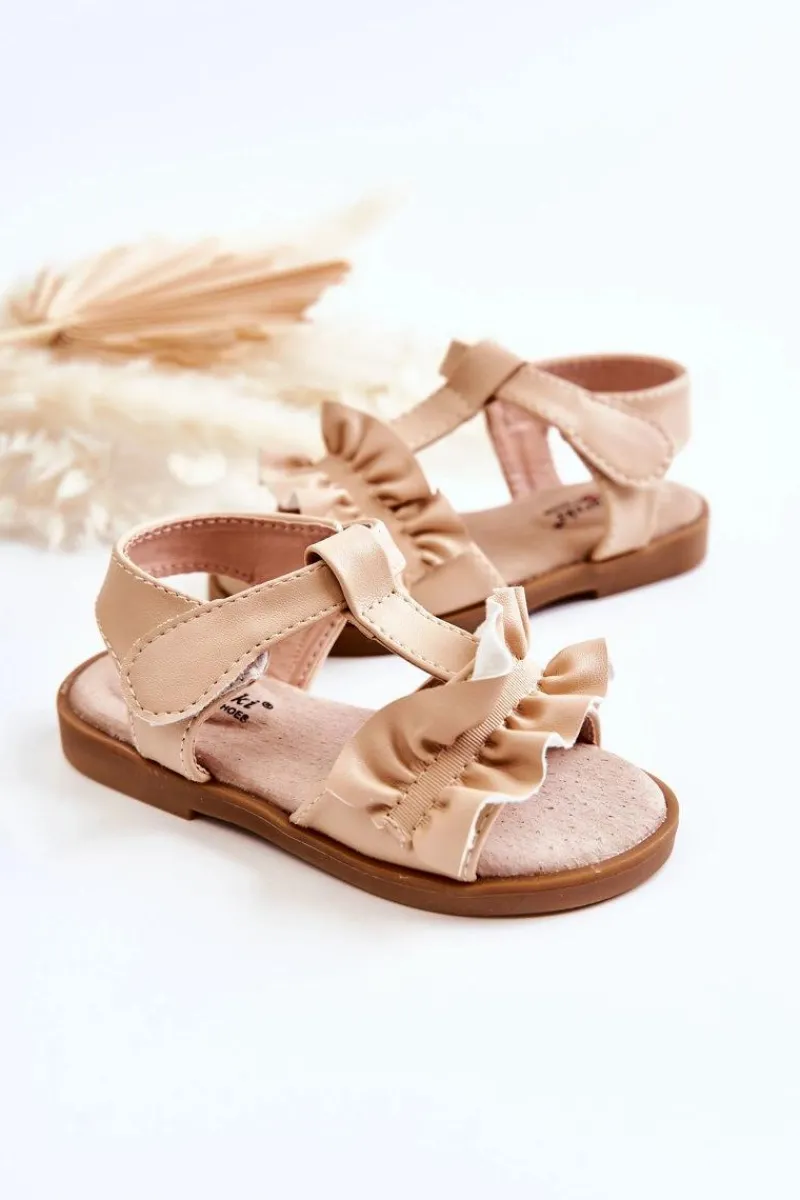 Online Dziecięce Sandały Na Rzep Beżowe Lussia Dzieci Dziewczęce