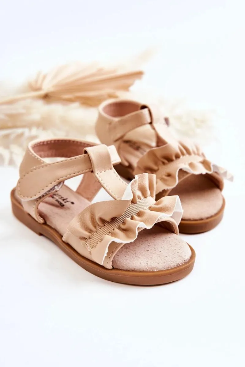 Online Dziecięce Sandały Na Rzep Beżowe Lussia Dzieci Dziewczęce