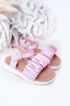 Clearance Dziecięce Sandały Na Rzep Fioletowe Aimy Dzieci Dziewczęce