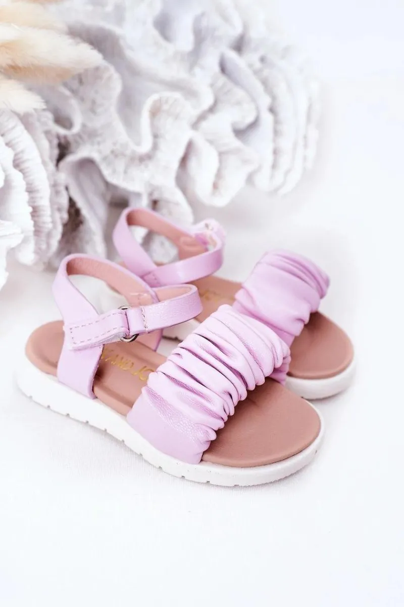 Clearance Dziecięce Sandały Na Rzep Fioletowe Aimy Dzieci Dziewczęce