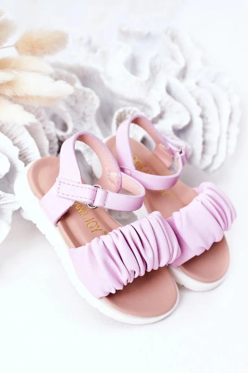 Clearance Dziecięce Sandały Na Rzep Fioletowe Aimy Dzieci Dziewczęce