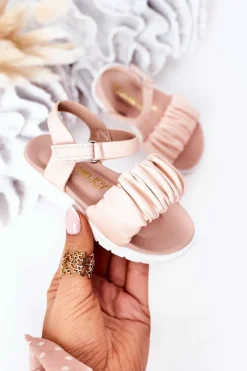 Dziewczęce>Boto Dziecięce Sandały Na Rzep Różowe Aimy