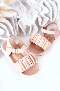 Dziewczęce></noscript>Boto Dziecięce Sandały Na Rzep Różowe Aimy