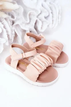 Dziewczęce></noscript>Boto Dziecięce Sandały Na Rzep Różowe Aimy