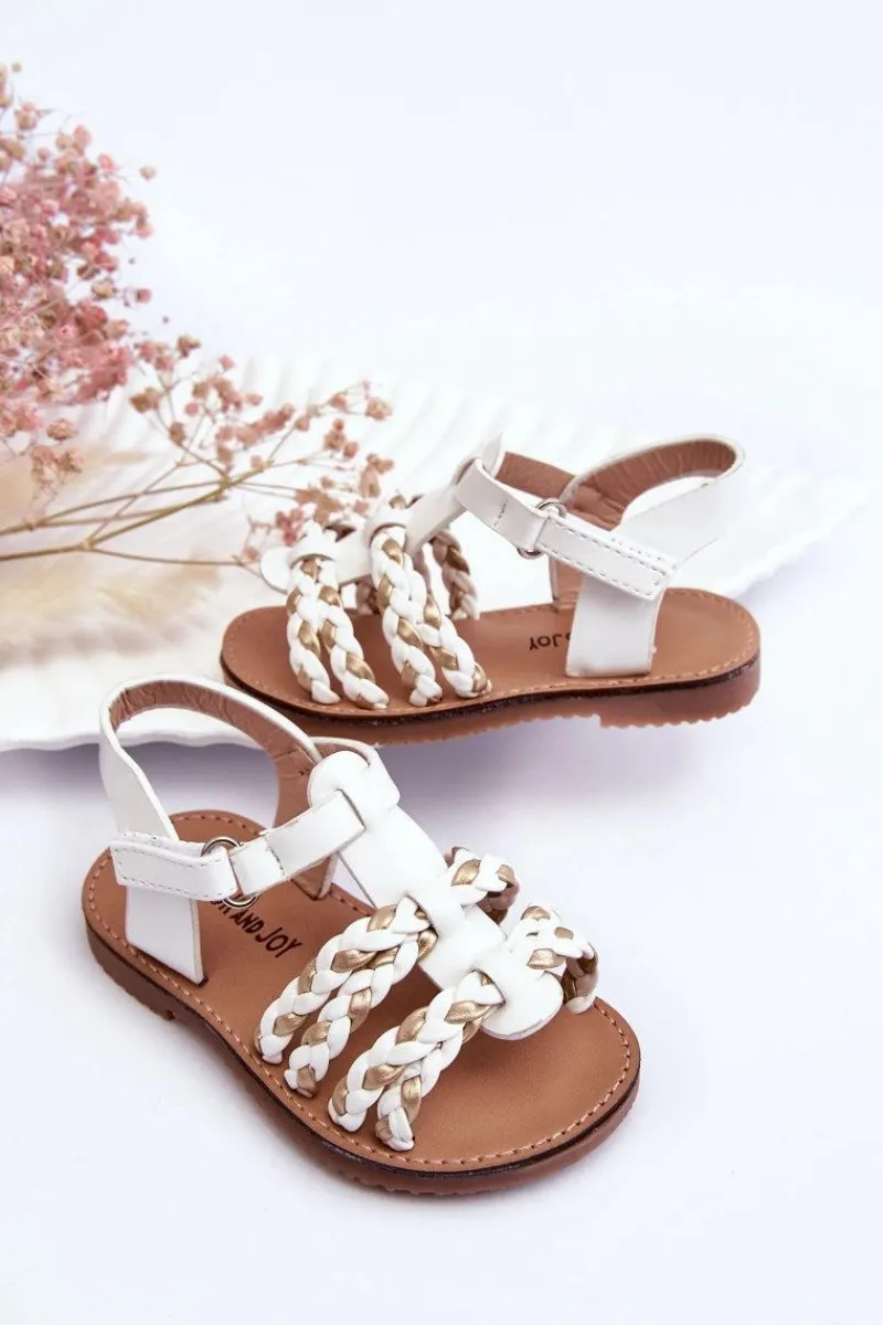 Dziewczęce>Boto Dziecięce Sandały Na Rzep Z Paseczkami Białe Sammy Biały