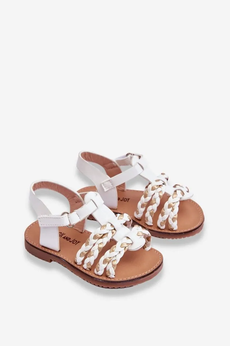 Dziewczęce>Boto Dziecięce Sandały Na Rzep Z Paseczkami Białe Sammy Biały