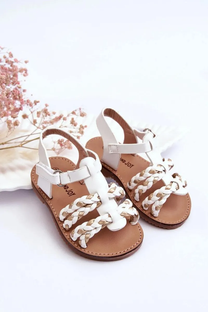 Dziewczęce>Boto Dziecięce Sandały Na Rzep Z Paseczkami Białe Sammy Biały
