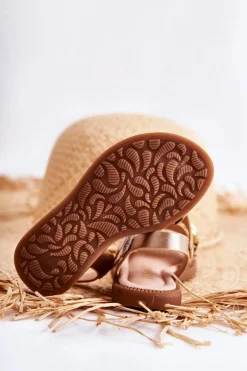 Best Dziecięce Sandały Na Rzepy Złoty Layra Dzieci Dziewczęce