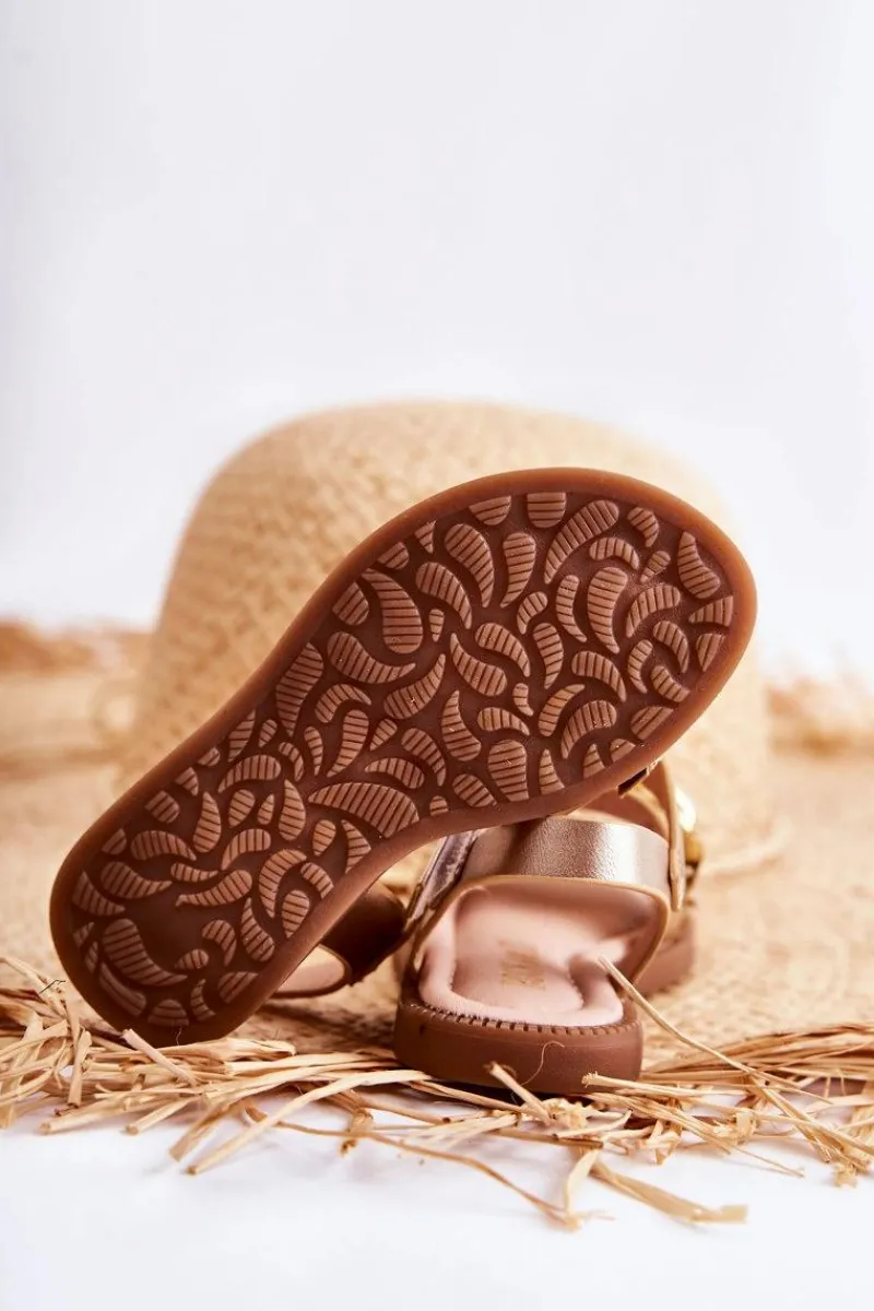 Best Dziecięce Sandały Na Rzepy Złoty Layra Dzieci Dziewczęce